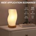 Zenply Novelty Small Table Lamp for Bedroom,Vintage Style Striped Small Night Light Lamp, Mini Bedside Lamp for Living Room Nightstand Small Space Kids Room Living Room Office Dorm (SM), Warm-SM