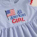Toddler Baby Girl 4th of July Outfit American Flag Flying Sleeve Plaid A-line Dress Cute Girls Fourth of July Dress (6-12 Months)
