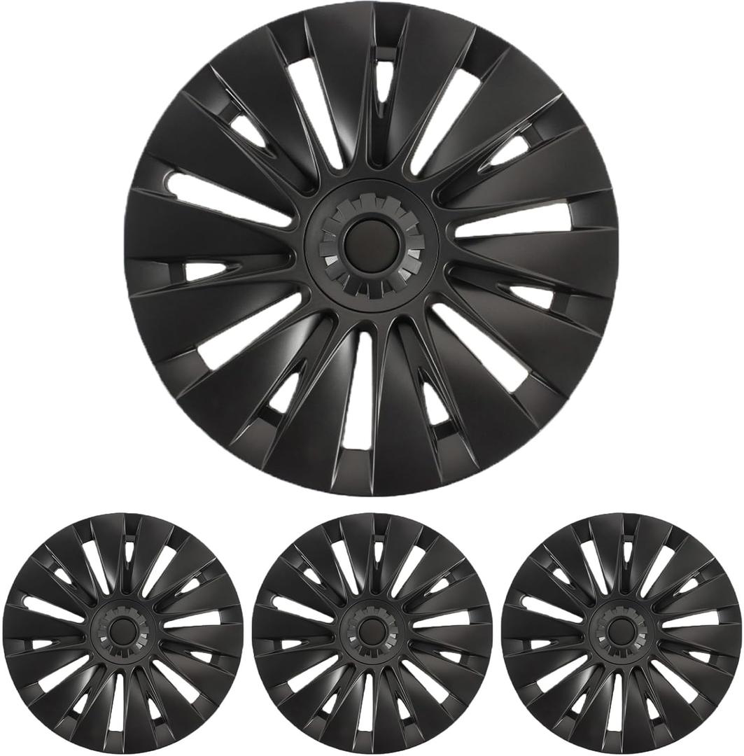 Tesla Model Y Wheel Covers 19 Inch, Helios Style Wheel Hub Caps,Matte Black ABS 19" Rim Hubcaps Compatible with Tesla Model Y 2021 2022 2023 2024 Gemini Wheel, Helios Style 19"For 2021-2024 Model Y