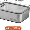 44oz/1300ml Stainless Steel Food Containers,Stainless Steel Containers with Lids,Snack Containers,Lunch Box,Easy Clean,Airtight & Leakproof for Kitchen Storage,Dishwasher Safe,BPA-Free