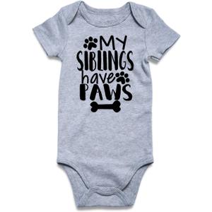 Funnycokid Baby Boys Girls Bodysuit Funny Newborn Romper Short Sleeve Infant Neutral Outfits Jumpsuit 0-12 Months (A1 Grey)