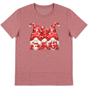 CQF Women Valentines Day Shirts Cute Gnome Love Heart T-Shirt Casual Lover Wife Day Tee Tops