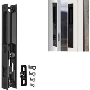 Sliding Glass Door Set, 6-5/8", Black - Patio Door Handle Replacement Thick Used on Both Left and Right-Handed. (No Keyed)