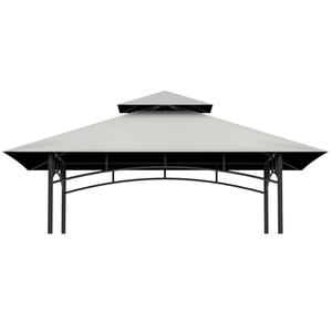 Grill Gazebo Replacement Top, 5 * 8 Outdoor BBQ Top Cover, Double Layer BBQ Gazebo Top Canopy for Model #L-GG001PST-F (Gray)