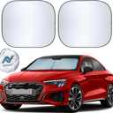 Autovir 2 Piece Car Windshield Sun Shade Foldable | Durable Polyester Windshield Sunshade Blocks Sun, Heat, and UV Rays | Sunshade for Car Ensuring Interior Protection | Small (29"x23.5")