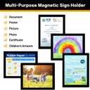 5Pack Magnetic Frames for Refrigerator - 8.5 x 11 Magnetic Sign Holder, Magnetic Paper Holder Document Holder for Fridge, Metal, Whiteboard Surface - Magnetic Picture Frame Poster Frame