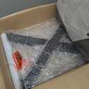 LUE BONA Vanity Stool, Square Linen Makeup Stool with Metal X Legs, Small Ottoman Stool Chair for Vanity, Modern Padded Vanity Seat Foot Rest Stool for Makeup Room, Living Room, Bathroom, Carbon Gray