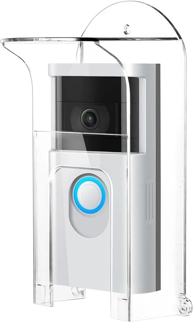 Transparent Plastic Doorbell Rain Cover Compatible with Ring, Blink, Google Nest, Eufy, Arlo, Kasa Video Doorbell, Waterproof Protector Shield Doorbell Push Button Cover Weather Blocking Cover