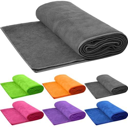 Breling 6 Pcs Hot Yoga Towels Bulk Non Slip Microfiber Anti Slip Absorbent Multicolor Wicking Pilates Yoga Mat Towel for Women Men Pilates, 27" x 72" 