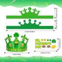 2 x 30 Pack St. Patrick's Day Crown Crafts Kit for Kids Classroom with Elastic Band, Blank Green Shamrock Clover Paper DIY Hats with Gold Coins Stickers for Irish St Patricks Day Theme Party Supplies (Green)