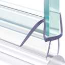Shower Door Bottom Seal, 2 PCS 3/8" x 36" Shower Door Sweep for 3/8 Inch Glass, Frameless Glass Shower Door Seal Strip, Stop Shower Leaks and Create a Water Barrier