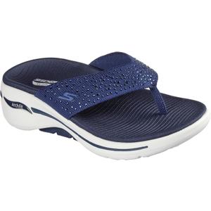 Skechers Women's Flip-Flop (5, Navy/White)