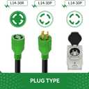 30 Amp Generator Cord 75FT and Power Inlet Box, Pre-Drilled 30 Amp Generator Inlet Box with Cord, NEMA L14-30P to L14-30R Generator Cord Waterproof Combo Kit, ETL Listed