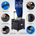 MACOPRO Folding Utility Cart Portable Rolling Crate Handcart Shopping Trolley Collapsible Tool Box, with Lid, Basket on 4 Rotate Wheels, for Grocery, Office, Luggage, Teacher (Black)