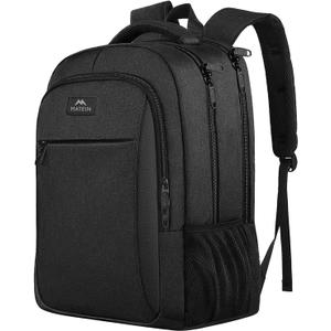 MATEIN Business Laptop Backpack, 15.6 Inch Travel Laptop Bag Rucksack with USB Charging Port, Water-Resistant Bag Daypack for Work College Computer Men Women Backpack, Black