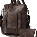 OPAGE Backpack Purse for Women Leather Backpack Purse Travel Backpack Fashion Designer Ladies Shoulder Bags With Wristlets, 14-in Height