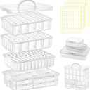 131pcs Bead Storage Container,4Tier-Bead Organizer Boxes And Craft Storage Boxes, Storage Stackable portable box,DIY Jewelry Craft Nails, Bracelets, Jewelry, Diamonds, Pens, (4Tier)