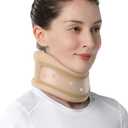 VELPEAU Neck Brace for Neck Pain and Support -Soft Cervical Collar for Sleeping, Snoozing, Sleeping Upright, Anti-Snoring, Sleep Apnea for Women & Men (Khaki, Dual-purpose Version, S: 10.5-11.5"/2.7")