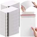 Fainne 350 Pcs Rigid Photo Mailers 6x8 Inch, 350gsm Thick White Cardboard Shipping Envelopes with Self Adhesive, Flat Document Mailers for Photos, Prints, Artwork, CDs, and Paperwork