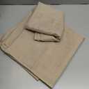 DWCN Faux Linen Tablecloth Rectangle - Beige Tablecloths Fabric Waterproof Spill-Proof Wrinkle and Stain Resistant Decorative Farmhouse Table Cover for Kitchen Dining Party, 54 x 54 Inch, 2 PC