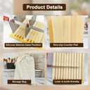 Wooden Bread Box with Stainless Steel Bread Slicer, 7Liters Bread Storage Container, Adjustable Bread Slicing Guide with Crumb Tray and 20pcs Liners, for Homemade, Loafs, Sandwiches, Bagels