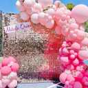 LuoluoHouse Shimmer Wall Backdrop Champagne Sequin Panel Pack of 36 Panels Shiny Backdrop Birthday Wedding Background Decoration Wall 6ftx6ft