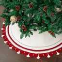 Mr. Pen 36" Red & White Knitted Christmas Tree Skirt, Xmas Tree Skirt, Small Tree Skirt