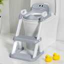 Potty Training Seat for Toddlers, 2 in 1 Potty Training Toilet with Anti-Slip Pad Step Stool, Toddler Toilet Seat for Boys and Girls (Include 2 Ducks)