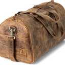 Berliner Bags Vintage Genuine Leather Duffle Bag Oslo for Travel or the Gym, Weekender, Travel Bag, Overnight Bag for Men and Women - Brown