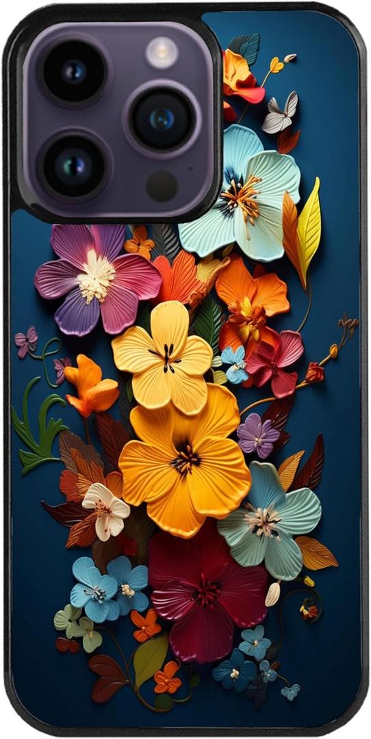 For iPhone 14 pro Case - Colourful Floral Designed Phone Cases - TPU Phone Cases - Drop Protection