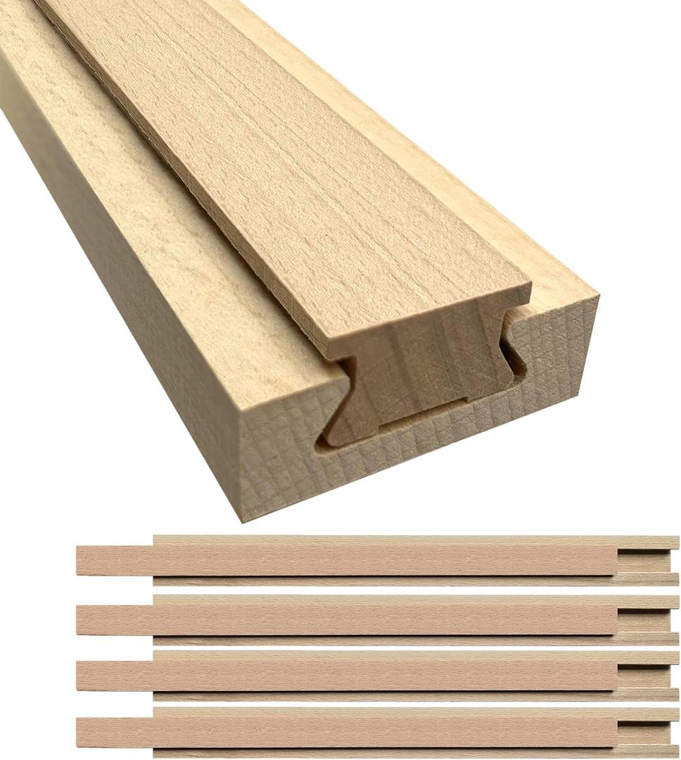 Wood Center/Bottom/Classic Mounted Drawer Slides, 18 Inches Wooden Dresser Undermount Drawer Slides Guide Track Rails for Dresser Replacement Kit (L002-18In-4P)