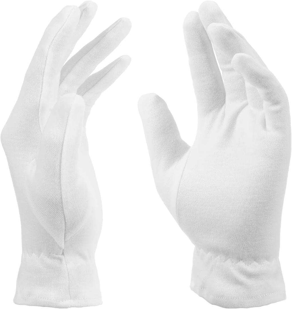 3 Pairs White Cotton Gloves for Dry Hands, Moisturizing Gloves for Sleeping Breathable Lotion Spa Gloves Overnight for Women and Men