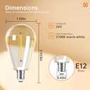 addlon 4 Pack S11 Solar Replacement Bulbs, E12 24V Shatterproof Plastic LED Bulbs for Solar Outdoor String Lights