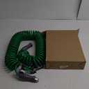 3/8" Lightweight Coil Garden Hose 50 FT, EVA Flexible Curly Water Pipes with 6-Pattern Spray Nozzle for Boat, Greenhouse, Yard, Patio, Green (50FT, Green)