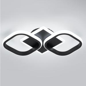 ElDISUNY Modern LED Ceiling Lights, 30W Black Square Ceiling Lights Fixture for Kitchen,Close to Ceiling Lights for Hallway Bedroom Dining Room -30w Cool White Light 6000K (1 Pack)