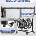 Freestanding Bike Rack with Caster Vertical Bike Storage Stand for Garage Indoor Bicycle Organizer Holds Up to 5 Bikes