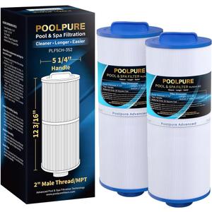 POOLPURE 5CH-352 Spa Filter Replaces PPM35SC-F2M, Marquis Spa 20042, 20092, 70-0240, 370-0242, 370-0243, Filbur FC-0196, 2" Male Thread/MPT Hot Tub Filter, 2 Pack