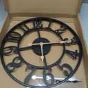 LEIKE Large Wall Clocks,Silent,Non Ticking,Battery Operated Small Vintage Round Modern Metal Wall Clock for Living Room, Bedroom,Kitchen,Farmhouse,Office Decor-13.5 Inch(Black-Arabic Number)