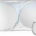 CarVam Windshield Sunshade - Ultimate Sun Shield Heat Protection & UV Blockage - 210T Heavy-Duty Strong Micro-Weave Fabric - Protect Your Car Dash Upholstery from Sun Damage - 59” W x 27.5” H