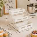 3-Tier Foldable Cookie Display Stand for Vendors, No Assembly Required Portable Bakery Rack for Bakers, Farmers Market Booths & Craft Fairs, Tiered Retail Dessert Display for Cupcakes, Pastries, Muffins & Treats