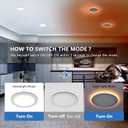 CycevSun 12 Pack 8 Inch LED Recessed Lighting with Night Light, 120-277V