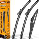 AUTOBOO 28"+21" Windshield Wipers with 12" Rear Wiper Blade Replacement for Mercedes-Benz ML-Class W164 2006-2011 ML320 ML350 ML550 ML63 2005-2012 X164 GL-Class W251 R-Class -Original Factory Quality