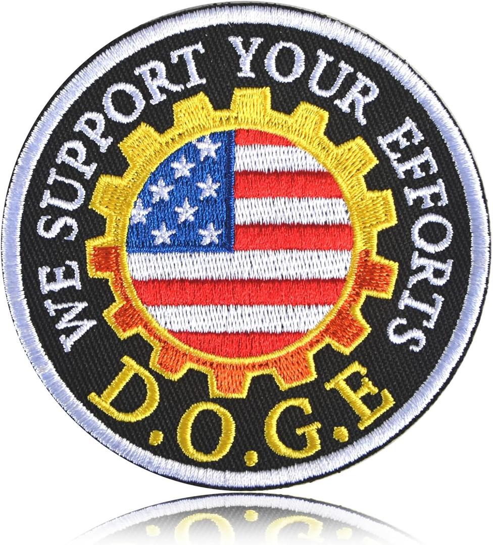 Doge Patche 3" Embroidered Funny Patch Hook and Loop Backing Department of Government Efficiency PatcheMorale Backpacks, Hats, Bags,Dog Harness, Vests, 4pcs