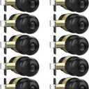 AEEKEL 10 Pack Privacy Door Knob, Matte Black Door Knobs Interior Keyless Door Locks for Bedrooms, Bathroom Door Knob for Left/Right Handle Doors