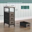 sthmec End Table with Charging Station,LED Side Tables with USB Ports and Outlets,Skinny Bedside Tables with 3 Drawers,Small Tabls Nightstands for Small Space,Slim Sofa Table for Livingroom, Grey, 7.88'' W*15.75'' D*24.3'' H
