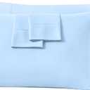 King Pillow Cases Set of 2-100% Egyptian Cotton 600 Thread Count Light Blue Pillow Cases 20 x 36 Inches with Envelope Closure Soft, Skin-Friendly, Hotel Quality Pillow Covers for Bed