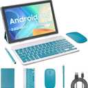 Tablet Android 15, 2 in 1 Tablets 10 inch with Keyboard Mouse Case Stylus, 8GB+64GB+1TB Expand, 1280 * 800 IPS Touch Screen Computer, 5G WiFi 6, L1, Long Battery Life Tablet Green