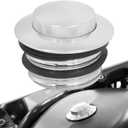 Motorcycle Flush Pop-up Gas Storage Cap Vented Fuel Tank Cap Fit for Harley Dyna Softail Touring Road King (Chrome)