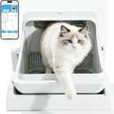 Self Cleaning Litter Box, Open Top Automatic, Cream White
