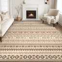 Tortania Area Rug Living Room Rugs - 9x12 Washable Large Soft Neutral Boho Moroccan Bohemian Farmhouse Rug Indoor Floor Carpet for Bedroom Under Dining Table Home Office Decor - Boho Brown